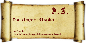 Messinger Blanka névjegykártya